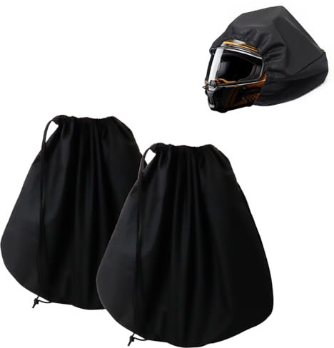 Helmbeutel Motorrad Helmtasche - 2 Stück Motorradhelm Tasche mit Kordelzug Helmsack Motorradhelm Helmrucksack Wiederverwendbar Helmtaschen 47 * 43cm Sporttasche für Fahrradhelme, Skihelme…