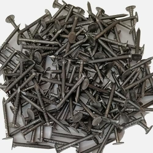 Aluminium Clout Nails 30mm x 2.65mm Roofing Nails Aluminium Large Head Roofing Felt Clout Nails Rustproof Aluminium Clout Nail, Roofing Felt Clout Nails, Roofing Felt Nail Tacks Sheds - 50 Nails