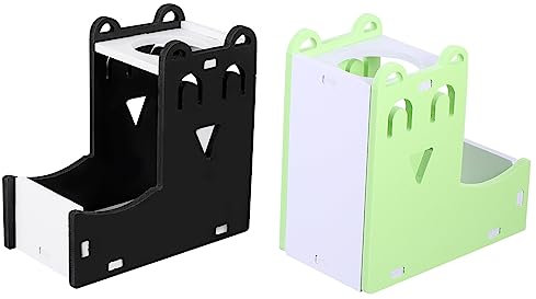 HAPINARY 2pièces Support De Bouteille Eau pour Rongeurs Distributeur Automatique Et Bol De Nourriture pour Hamsters Rats Souris Et Vert-Blanc Noir-Blanc