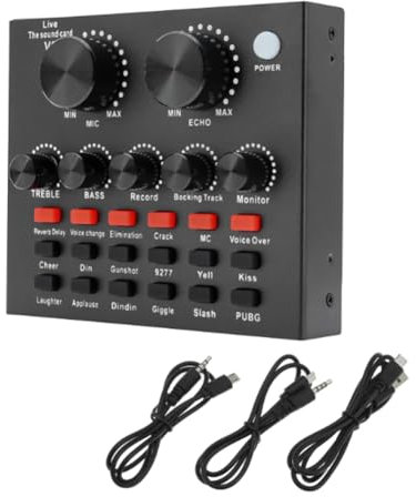 ClAZTyict V8 Carte son Changement de Voix Live Streaming Chant Karaoké Casque Live Carte Son Externe Enregistrement pour Mobile Home KTV