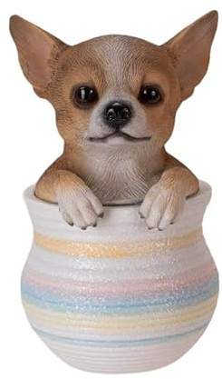Pacific Giftware Chihuahua Hund Figur Statue Niedliche Wohnkultur Hund Geschenk für Chihuahua-Liebhaber und Tiersammler Gartenstatue Dekoration 27,9 cm lang (Chihuahua-Topf)