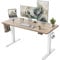 BEXEVUE Height Adjustable Electric Standing Desk - 140x60 cm Stand Up Table Desk Thick Splice Board, Smart Control Panel 3 Memory Heights, Anti-Collision System, Sit Stand Desk for Home Office, Maple