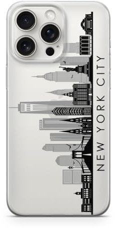 Sunny-Case Skyline City Handy Hülle Schutz Transparent kompatibel mit iPhone 16 Motiv New York USA M3