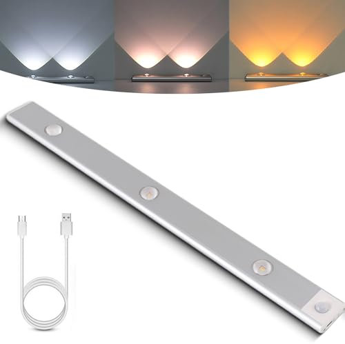 Genérico Fazi Gadgets Sensor Lights, Wireless LED Motion Sensor Cabinet Light, 3 Light Modes Stepless Dimming Hill Light, USB Rechargeable Magnetic Auto Senson Light for Home (11.81in/30com,3 Pcs)