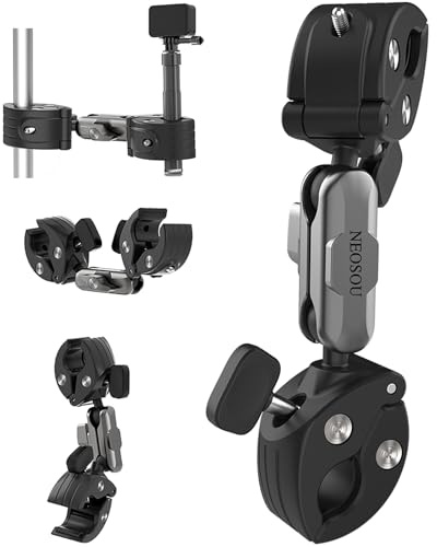 NEOSOU Motorrad-Selfie-Stick-Halterung für Insta360 X5 X4/GoPro/Pocket3/DJI Action 6 5 4 3/Osmo 360/Nano, Fahrradlenker/Verlängerungsstange/Heck/Sitzschiene/Rohr/Rohrmontage-Set Zubehör