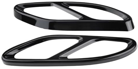 Edelstahl Auspuff Endrohr 2-teilige Linke und rechte Auspuffrohrspitzenabdeckung, schwarzer Edelstahl für C-Klasse W205 Coupe W246 W212 W213 Endrohr Auspuffblende