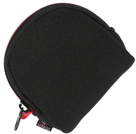 Mikikit Portable Round Lens Filter Case and Camera Lens Pouch Bag for Photography, Neoprene Filter Storage Zipper, Compact Black Small Size for Travel and Outdoor Use Random Style