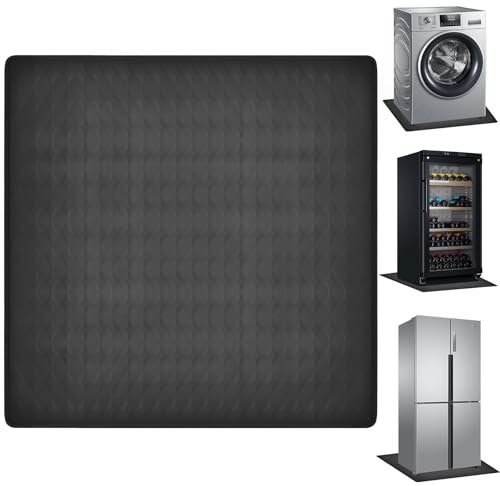 WYYFXY® Alfombrilla de silicona para frigorífico, 60 × 60 cm, bandeja antigoteo, para frigorífico, lavadora, secadora (negro)