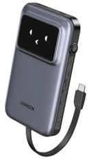 UGREEN Powerbank 10000mAh Uno PB511 30W Built-in USB-C Cable Grey