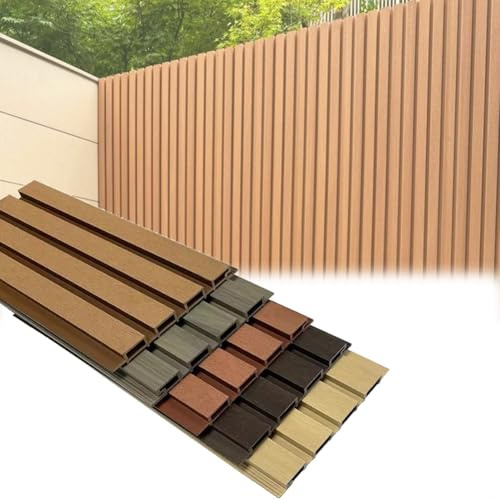 LXHELIVERY 1 Stück Außenzaunpaneel, Windbeständiger Sichtschutzzaun Aus Holz-Kunststoff-Verbundwerkstoff, Terrassenlattenzäune, Dekorativ Für Tor, Tür/Balkon(Weiß,22x130 cm)