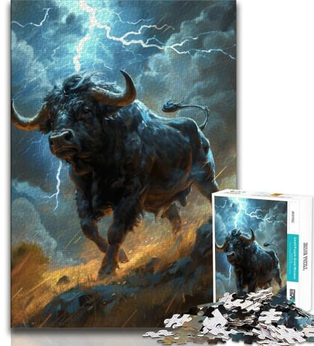 Black Bison-Puzzles für Erwachsene und Jugendliche, 1000 Teile, Stressabbau, Zeitvertreib zu Hause, mit passendem Poster und Quizblatt (38x26cm)