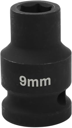 Uxney Douille à Choc 1/2 9mm Hexagonale 6 Points, en Acier Chrome-Molybdène, pour Clé à Choc - Usage Intensif Garage, Industrie
