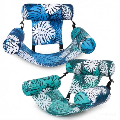 PZCC 2PCS Fauteuil de Piscine Gonflable pour Adulte — Fauteuil Flottant pour l'eau | Idéal pour Les fêtes, l'été, la Plage, Les Lacs et Toutes Les activités Aquatiques