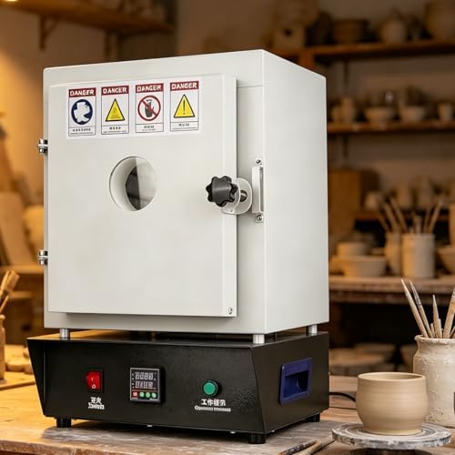 CGLYYDS Horno eléctrico de 1500 W para fundición de Metales, Horno de Laboratorio de Alta Temperatura de 1150 °C, Horno de mufla Cerrado, Horno eléctrico Industrial de calcinación para joyería
