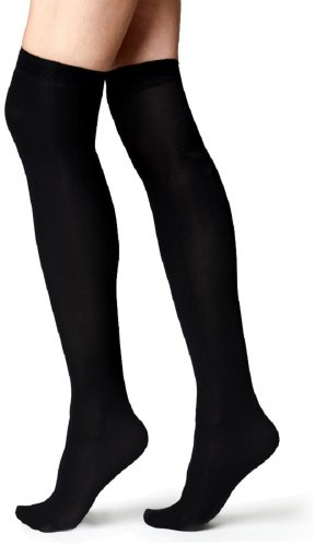 ZEE FASHION Ladies over the Knee Black Socks UK Size 4-7 Euro 37-42 Black