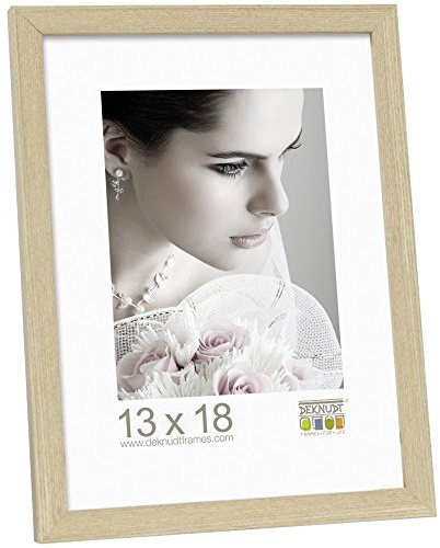 Deknudt Frames S44CH1-13.0X18.0 Bilderrahmen, Holz/MDF, Schlichter Stil, schmal, 13 x 18 cm, Eiche