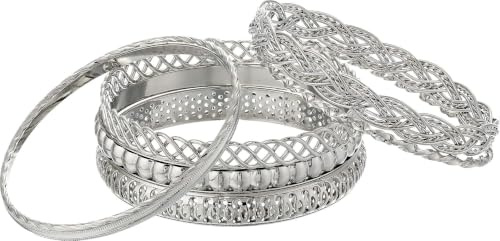 GUESS Ensemble de 6 bracelets texturés pour femme