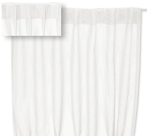 Voile Dekoschal Organza Gardine verdeckte Schlaufen Vorhang transparent Struktur ca. 140x245 cm #1220 (weiß)