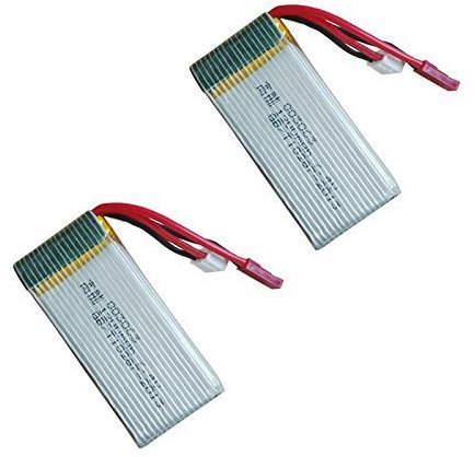 YUNIQUE GREEN-CLEAN-POWER - Set 2 Batterie Lipo 7.4V 1200mAh per MJX X101 Drone | Ricaricabili, Alta Capacità | Adatte per Drone Quadricottero, mm 68 x 30 x 18-64,5 gr Silver