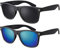 La Optica Original UV400 CAT 3 CE Unisex Sonnenbrille - Farben, Einzel-/Doppelpacks, Verspiegelt, Doppelpack Matt Schwarz (Gläser: 1 X Grau, 1 X Grün Verspiegelt), 53