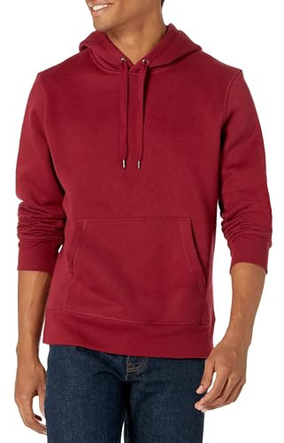 Amazon Essentials Men's Pullover Sweatshirt Hoodie, Big & Tall Options Available, Red, S