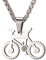 U7 Männerschmuck Silber Halskette Fahrrad Rad Anhänger Krafttraining Radfahrer Rennrad Sportkette Edelstahl Fitness Kettenanhänger Pendant Necklace Mens Personalisiert Modeschmuck für Ehemann Vati