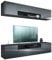 Vladon Wohnwand Mogan, Schwarz matt/Grau Hochglanz - Moderne Anbauwand bestehend aus 2 TV-Boards (181 x 147 x 35 cm)
