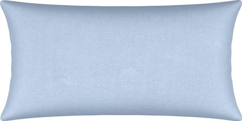Erwin Müller Kissenbezug, Kissenhülle Single-Jersey Murnau - hellblau Größe 40x80 cm - bügelfrei, strapazierstark, elastisch, mit Reißverschluss