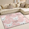 Use7 Teppich, Motiv Kaninchen, Blätter, Osterbereich, für Wohnzimmer, Schlafzimmer, Textil, Multi, 160cm x 122cm(5.3 x 4 feet)