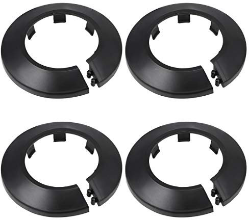 sourcing map 43mm Pipe Cover Decoration PP Plastic Water Pipe Escutcheon Black 4pcs