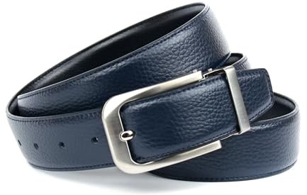 Anthoni Crown Herren Ledergürtel Gürtel, Dunkelblau, 105