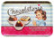 Lashuma Retro Kunststofftablett bunt, Robustes Geschirrtablett 45x31 cm, Serviertablett groß, Design: Schokolade