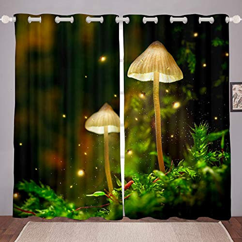 Lindas Cortinas para Ventana de Setas, de Setas, con Purpurina,niños, niñas, cortinillas, botánicas, tratamientos de Ventana Naturales, 66 x 90