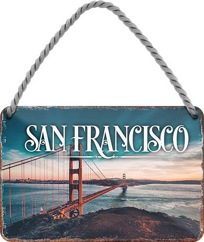 schilderkreis24 Blechschilder Kollektion 18x12cm – Städte-Motive aus aller Welt: Dekoration & Geschenkidee für Weltenbummler (San Francisco)