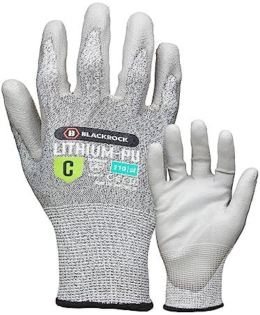 Blackrock Gants Lithium PU résistants aux coupures de niveau C, pour hommes et femmes, gants de sécurité pour la sculpture sur bois, résistants aux coupures et aux couteaux, entrepôt, bonne adhérenc