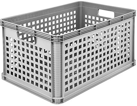 keeeper Transportkorb, Stapelbar, Polypropylen, 64 l, Robert, Nordic Grey