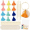 SUNNYCLUE 1 boîte 30 pièces 6 couleurs en Bois Verre à Vin Breloques Gland Boisson Charme Doré Verre Anneaux Étiquettes Identificateur Verres Bois Bricolage Boissons Marqueur Étiquette pour Cadeaux Ma