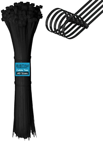 BIBTIM 100 Stück Kabelbinder, 300mm lang x 4.8mm breit, Kabelbinder aus Nylon, UV-beständig, geeignet für Haus, Garten, Büro, Garage, Heimwerker. selbstverriegelnde Mehrzweck-Nylonkabelbinder
