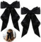 ZEVONDA Haarschleifen Clips - Haarspangen mit Großer Schleife Einfarbige Haarnadel mit Schleife Haarspangen Accessoires für Mädchen Frauen, Schwarz (2PCS)