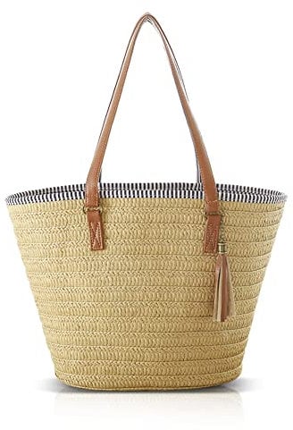 Pahajim Stroh Handtasche Damen Sommer Taschen Umhängetasche Damen Strandtasche Boho Stil Shopper Damen Groß für Strand, Reisen, Urlaub, Shopping