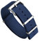 WatchGecko Schweizer Qualität Signature Military Nylon Uhrenarmband. Nylon-Herren-Ersatzarmband. Robustes, schnell trocknendes und sicheres Uhrenarmband für Outdoor-Aktivitäten. Blau, 21 mm