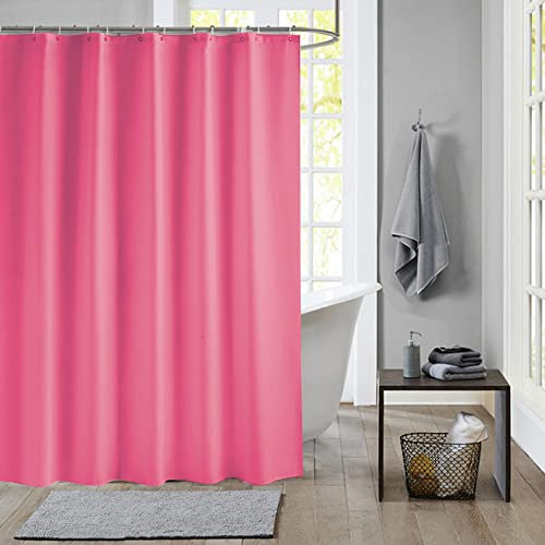 meioro Rideaux de Douche de Couleur Unie,Rideau de Salle de Bain Peva Imperméable avec Crochets,Doublure de Rideau de Douche Et Résistant à La Moisissure(Rouge rosé,Largeur 120cm x Hauteur 180cm)