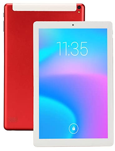 Luqeeg Tablet 10,1 Zoll für Android 11 – 1960 X 1080 IPS-Touchscreen, 2,4 G 5 G WiFi Dual Band Calling Tablet, Octa-Core-Prozessor, 5 MP + 13 MP Kamera, 6 GB RAM 128 GB ROM, Rot