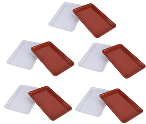 Cabilock 10 Piezas Bandeja Rectangular Plato De Plantas Bandejas De Goteo para Plantas Bandeja De Goteo para Plantas Rectangular Placa De Goteo De Maceta Impermeable Base El Plastico