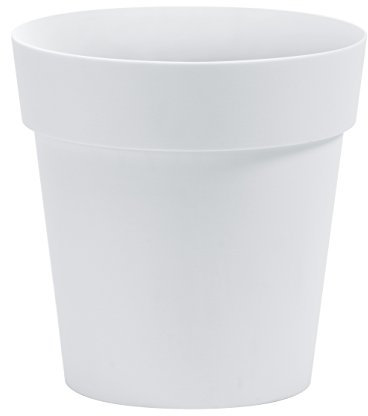 Nicoli vaso Arké, vaso rotondo elegante da interno esterno, fioriera rotonda (cm 30, BIANCO)