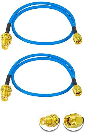 Vecys 2PCS SMA Stecker zu SMA Buchse RF Koaxialkabel 50 Ohm 12 /30CM RG405 SMA RF Koax Pigtail Kabel
