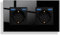 JIMEIDA Doppelsteckdose Glas mit USB in Schwarz Unterputz,2 Fach 16Amp Steckdosen mit 2 USB A max.2.1A,157 * 86mm,250V