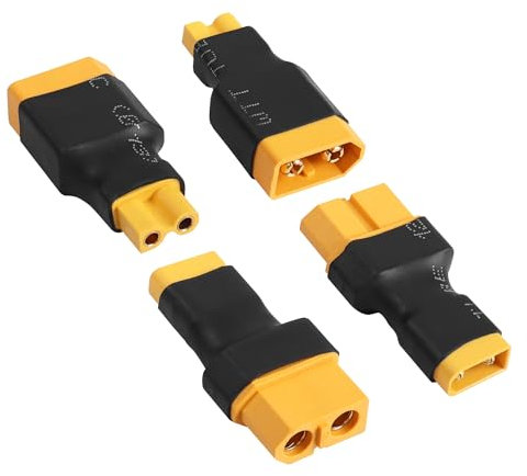 2 Paar XT30 zu XT60 Adapter YACSEJAO XT60 zu XT30 Buchse Stecker ohne Kabel für RC FPV Drohne Auto Lipo NiMH Akku Ladegerät ESC