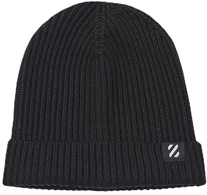 ZOTEKK | Knitted Beanie | Merino Mütze, Klassische Wollmütze für Herbst & Winte | Beanie für Damen & Herren | Hochwertiger Merinowolle - Black