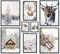 ARTFAVES® Poster Set - WINTER WONDERLAND - mehrteilige Wanddeko Wohnzimmer & Schlafzimmer - 8 moderne Wandbilder Weihnachten, Schnee, Reh, Schlitten, Natur - mit Rahmen Schwarz